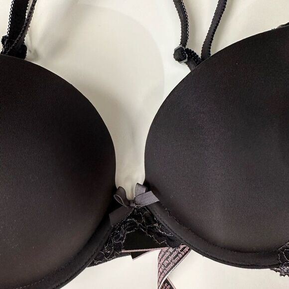 Victoria’s Secret Dream Angels Lace Push Up Black Bra size 32C - Picture 10 of 12